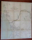 Afrique de l'Ouest Angola Congo - Expédition Stanley vers 1878 carte rare à dos de lin