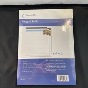 Franklin Covey 8.5” X 11” Notepad Refill Leadership (3) 40 Sheet Pads 3 & 7 Ring - Picture 1 of 5