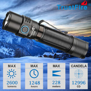 TrustFire PRO T21R 2600LM Tactical LED Flashlight Rechargeable EDC Torch Camping