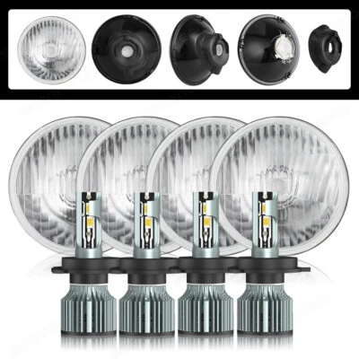 4 PIEZAS 5-3/4 5.75" LED haz alto/bajo ámbar DRL para BMW 325i 528i 535i E30 Foto 1 de 4