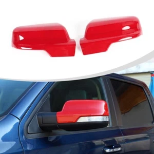 2x Tapicería de cubierta de espejo retrovisor lateral de puerta roja para Dodge RAM 1500 19+ accesorios - Imagen 1 de 10