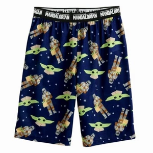 NWT Baby Yoda Pajama Shorts Pants Lounge Mandalorian Star Wars Boy Girl S M L XL - Picture 1 of 3