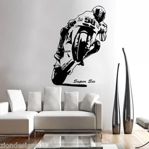 MARCO SIMONCELLI 58 WALL ART 02 motorcycle racer decal graphic adhesive UNIQUE - Picture 1 of 3