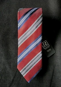 JZ RICHARDS BOULDER SILK TIE STRPED RED HAND MADE IN USA -NWT - Picture 1 of 6