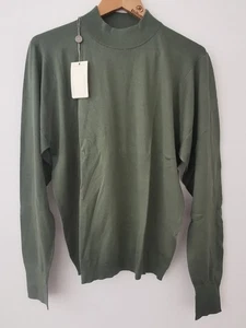 BNWT John Smedley Oxford Green Cotton Jumper Size Large * NEW * Made In England - Picture 1 of 12