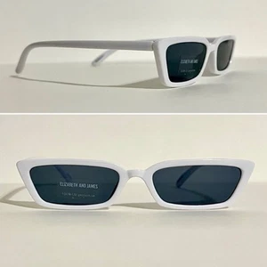 Elizabeth & James Sunglasses White Rectangular Lightweight Trendy NEW - Picture 1 of 15