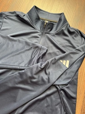 Camisa Pullover Adidas Golf 1/4 Cremallera Hombres Talla X-Grande Rendimiento Poliéster Azul Marino Foto 1 de 4