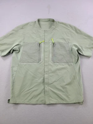 Рубашка репеллент Lululemon мужская 2XL зеленая с застежкой функциональная для рыбалки на открытом воздухе нейлон - Изображение 1 из 4