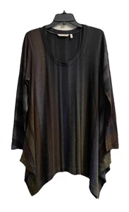 NUEVO SIN ETIQUETAS Suave Envolventes Mujeres Túnica Relajada Top Manga Larga Dobladillo Asimétrico Talla M - Imagen 1 de 12