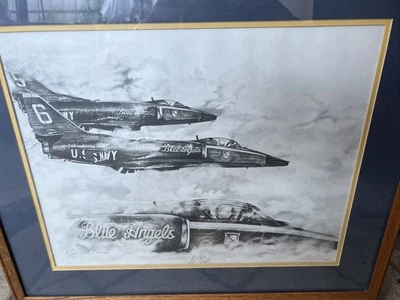Impresión Blue Angels firmada por M.J. Cooney "In Flight" 332/500 años 70-90 certificado de autenticidad Foto 1 de 4