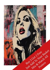 Blondie Debbie Harry Poster Modern Pop Art Wall Print A2 A3 A4 | Buy 2 Get 2 Fre - Picture 1 of 7