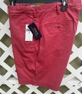 POLO RALPH LAUREN Stretch Chino Men Shorts NATKT RED Size -36 NWT MSRP $89.50.00 - Picture 1 of 10