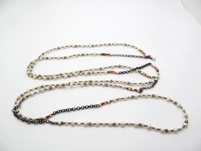 Collar Silpada Plata Esterlina 925 Perla Cobre y Cadena Rolo Longitud Ópera Foto 1 de 4