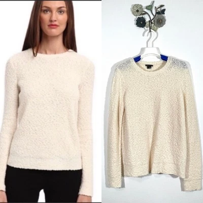 Suéter Theory Jaidyn Veiling Boucle Mezcla Lana Pullover Marfil Crema Talla Mediana Foto 1 de 4
