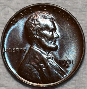 Uncirculated 1931-D Lincoln Cent, Attractively Toned specimen. - Picture 1 of 2