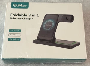 New Dumterr W342 Foldable 3 in 1 Wireless Charger Apple iPhone iWatch AirPods - Picture 1 of 4