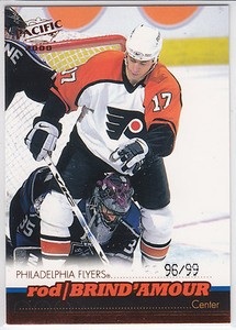 1999-00 , Pacific , Copper , #299 Rod Brind'Amour , #96/99 , INV951