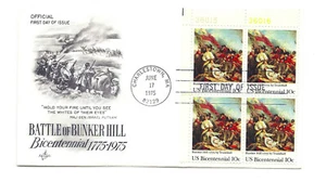 1564 Battle of Bunker Hill ArtCraft bloque de placas FDC - Imagen 1 de 1