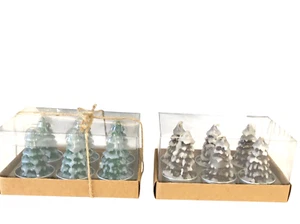 12 Tree Votive Candles Unused open box christmas holiday small wax brown green - Picture 1 of 8