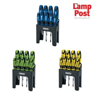 Draper 9 Piece Soft Grip Screwdriver Set & Stand - Choose Your Colour - Picture 1 of 7