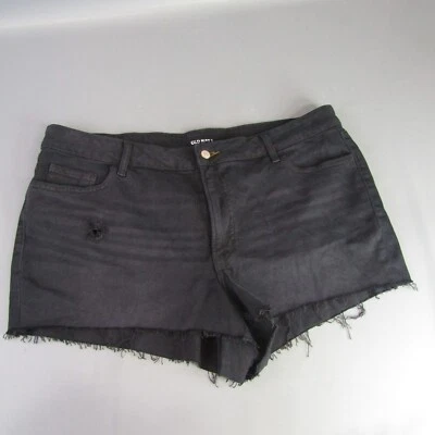 Pantalones Cortos Denim Old Navy Negros Desgastados Dobladillo Deshilachado Informales Para Mujer Talla 20 Nuevos Sin Etiquetas Foto 1 de 4