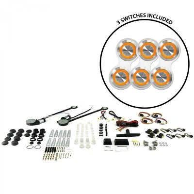 Kit de ventana eléctrica de 2 puertas con 3 interruptores de billet retro - camión de iluminación naranja Foto 1 de 2