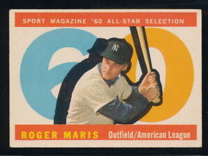 1960 Topps Roger Maris All-Star #565 Hi# - Yankees - Vg+ - D2071