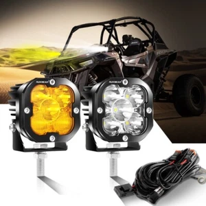 AUXBEAM 3" LED Pods Work Lights Bar Flood Beam Driving Lamp Fog Off-Road Truck - Picture 1 of 12