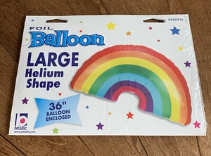 36" Jumbo Rainbow Foil Helium Balloon. New Old Stock By Betallic - Picture 1 of 2