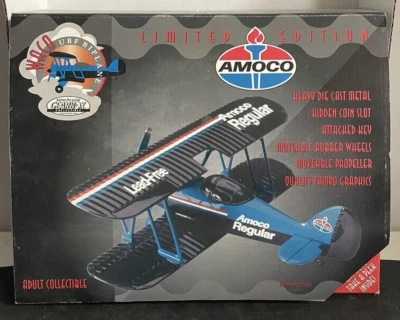 Gearbox Amoco Waco UBF Biplane Die-Cast Coin Bank - Image 1 of 4