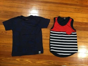 Lot of 2 Puma, Retro Stitch Boy’s Tank Top, Short Sleeve T-Shirt Size 6, 7 - Picture 1 of 4