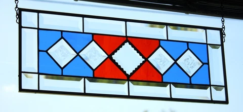 Beveled Stained Glass Panel, Window HMD-US-≈ 219 1/2"x 7 1/2" Cover