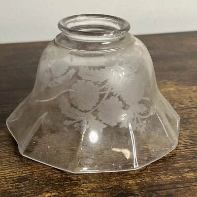 Винтажный стеклянный абажур с цветочным рисунком 2-1/4 дюйма для бра с подвеской - Изображение 1 из 4