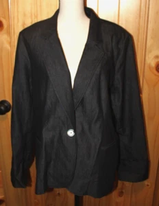 Blazer vaquero de mezclilla lavado oscuro New Directions para mujer talla XL *USADO EN EXCELENTE ESTADO* - Imagen 1 de 3