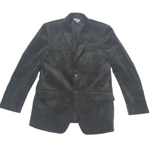 H&M Corduroy Sport Coat Jacket Mens 44R Black Single Breasted Pockets - Picture 1 of 13