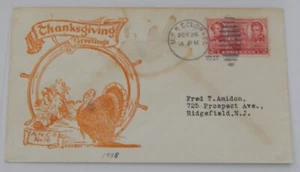 USS Colorado (BB 45) November 24 1938 Thanksgiving Greetings - Picture 1 of 2
