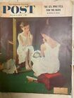 Saturday Evening Post Magazine March 6 1954 Norman Rockwell Cover Girl At Mirror