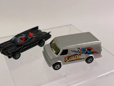 Vintage Corgi Juniors Superman Supervan  & Batmobile & Batman Robin Pinback - Image 1 of 4
