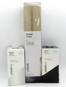 New Cricut Permanent Smart Vinyl Bundle 52ft Total - Black, Gold, White - Picture 1 of 2