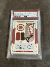 2020-21 NATIONAL TREASURES Dwayne Wade GAME USED GEAR JERSEY AUTO /25 PSA 9