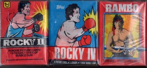 1979 ROCKY II, 1985 ROCKY IV & RAMBO..3 PACKS (1 OF EACH)