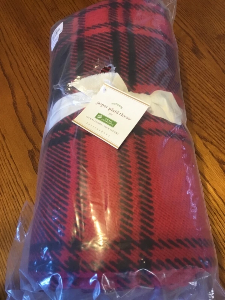 Pottery Barn Jasper Plaid 50 x 80 Throw Blanket-NIP red/black-Christmas 🎁 - Image 1 of 1