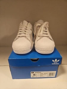 Adidas SUPERSTAR White Shell Toe Shoes Sneakers Size 8.5 - Picture 1 of 7