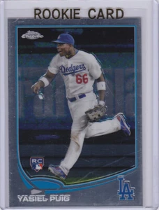 YASIEL PUIG Dodgers 2013 TOPPS CHROME ROOKIE CARD Los Angeles Baseball RC - Picture 1 of 2