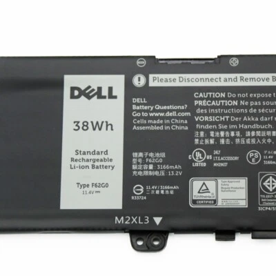RICHBATTE OEM 38Wh F62G0 Battery for Dell Inspiron 13 5370 7000 7370 7380 7386 7373 P83G