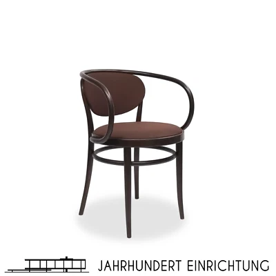 THONET 210 P | Nussbaum Bugholz Orig. Stoff Braun | Designklassiker Stuhl Chair - Bild 1 von 4