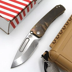 Medford Midi Marauder Framelock 3.5" S35VN Bronze Titanium Folding Knife - Picture 1 of 13