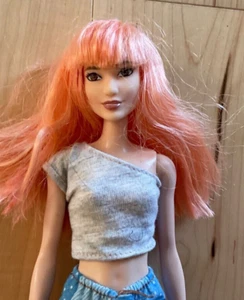 Orange hair with bangs Barbie Fashionistas #60 Redressed - Picture 1 of 9