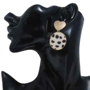 New Arrival Horsehair Animal Leopard Print Earrings Heart Shape Stud Earring - Picture 1 of 10