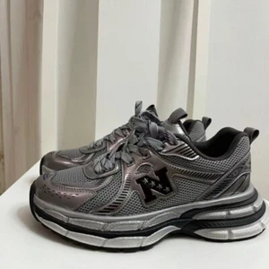 Hype NFL  Men's American Retro Silver Mech Dad Shoes | Low-Top Platform Sneakers - Picture 1 of 6